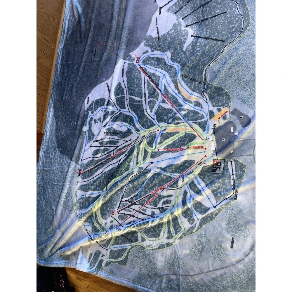 Terry Town Maps Monarch Mountain SkiMap Fleece‎ Blanket